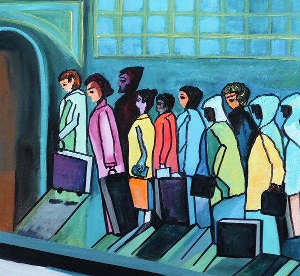 Venta online de la obra titulada “Entrada al metro” realizada por el artista contemporáneo Francisco Javier Corral Gutiérrez (Fran J.Korral).