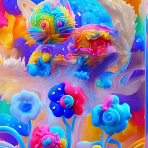 Venta online de la obra titulada “Gato con Flores” realizada por el artista contemporáneo Francisco Javier Corral Gutiérrez (Fran J.Korral).