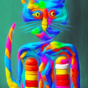 Venta online de la obra titulada “Gato con calcetines” realizada por el artista contemporáneo Francisco Javier Corral Gutiérrez (Fran J.Korral).