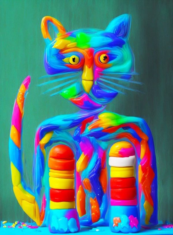 Venta online de la obra titulada “Gato con calcetines” realizada por el artista contemporáneo Francisco Javier Corral Gutiérrez (Fran J.Korral).