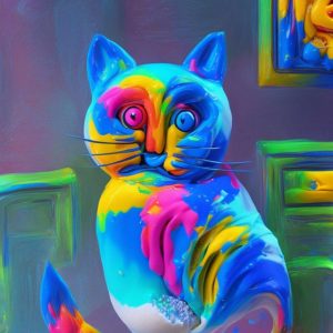 Venta online de la obra titulada “ Gato sentado” realizada por el artista contemporáneo Francisco Javier Corral Gutiérrez (Fran J.Korral).