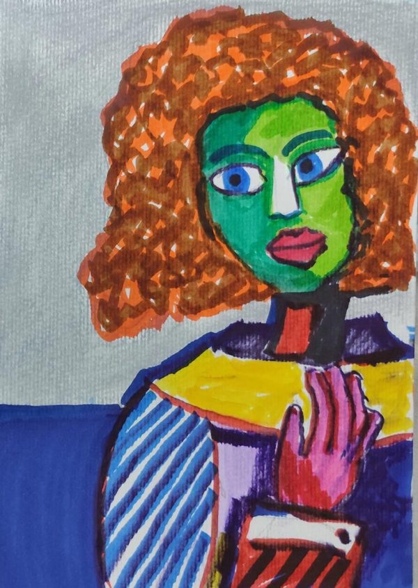 Venta online de la obra titulada “Mujer mirando” realizada por el artista contemporáneo Francisco Javier Corral Gutiérrez (Fran J.Korral).