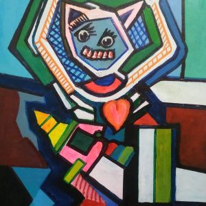 Venta online de la obra titulada “Rata pintora” realizada por el artista contemporáneo Francisco Javier Corral Gutiérrez (Fran J.Korral).