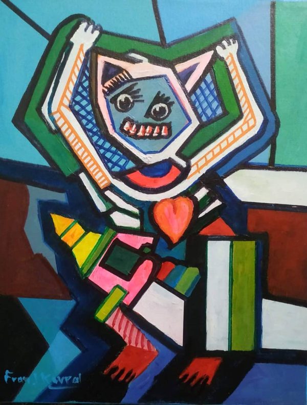 Venta online de la obra titulada “Rata pintora” realizada por el artista contemporáneo Francisco Javier Corral Gutiérrez (Fran J.Korral).