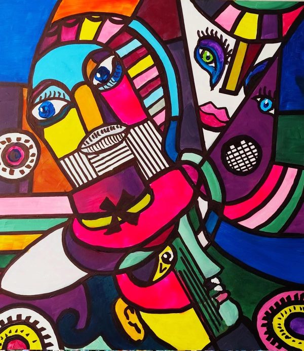 Venta online de la obra titulada “Sra. Multicolor” realizada por el artista contemporáneo Francisco Javier Corral Gutiérrez (Fran J.Korral).
